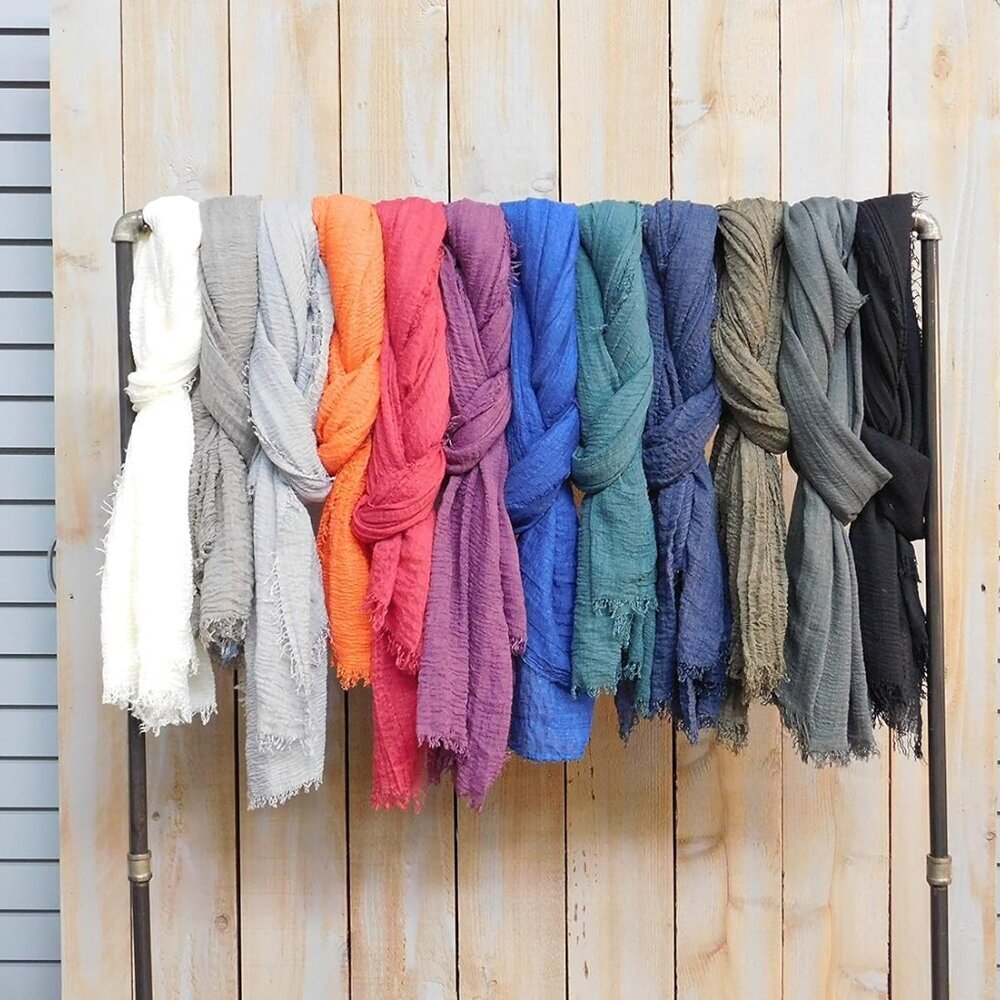 Womens Classic Soft Solid Lightweight Oblong Scarf - image 3